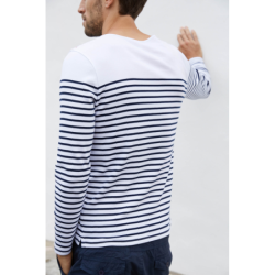 Shark Fin Men’s long-sleeved Breton stripe top
