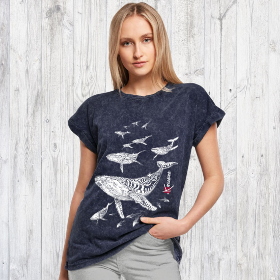 Whales Ladies Vintage T-shirt