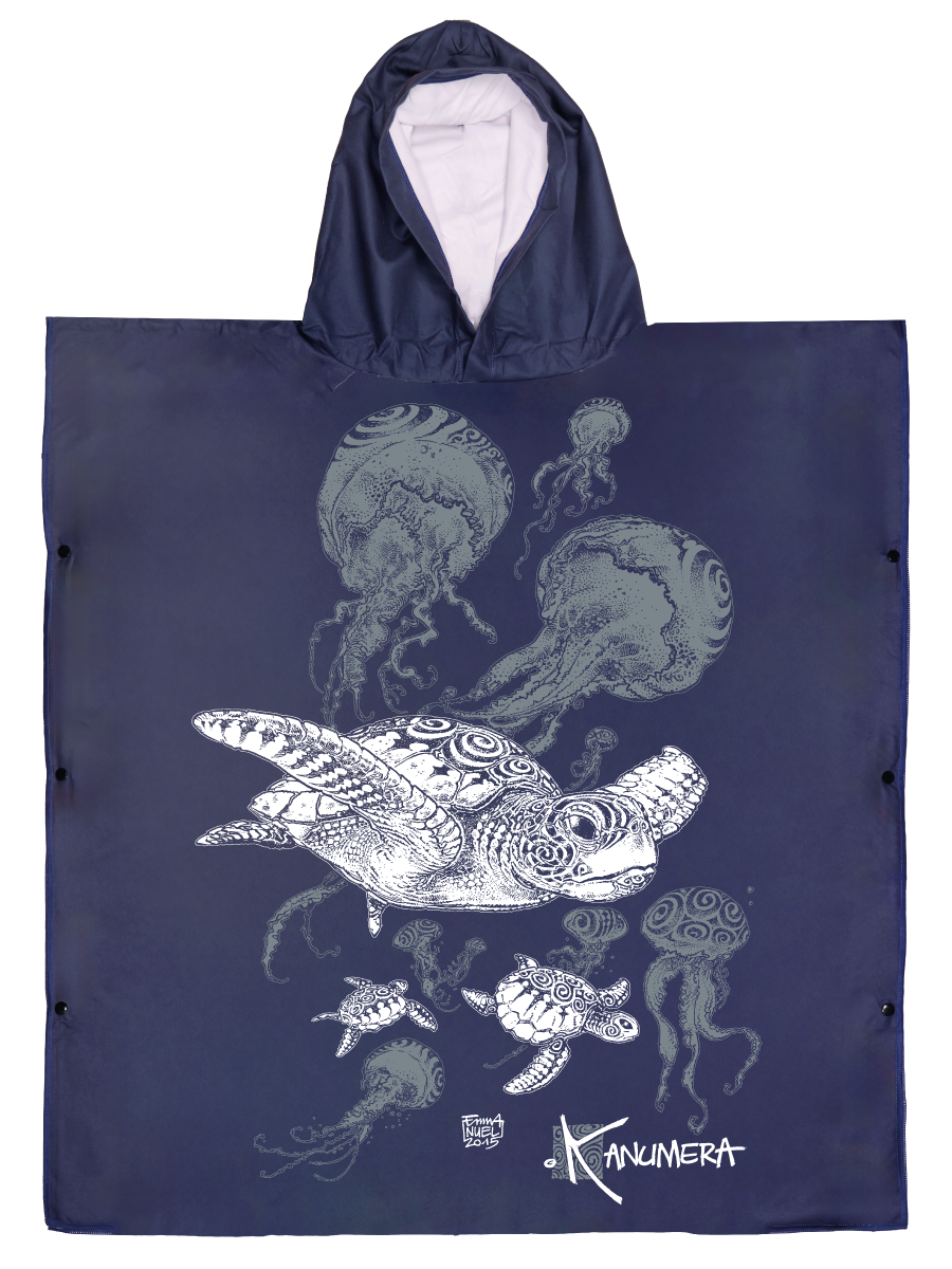 Poncho Microfibre Moyen Modèle Le Banquet des Tortues