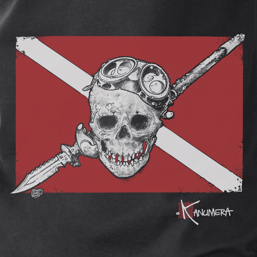 T-shirt Bio Drapeau Pirate Plongée