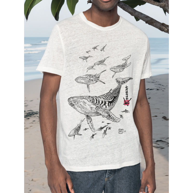 Whales Men's Linen T-shirt