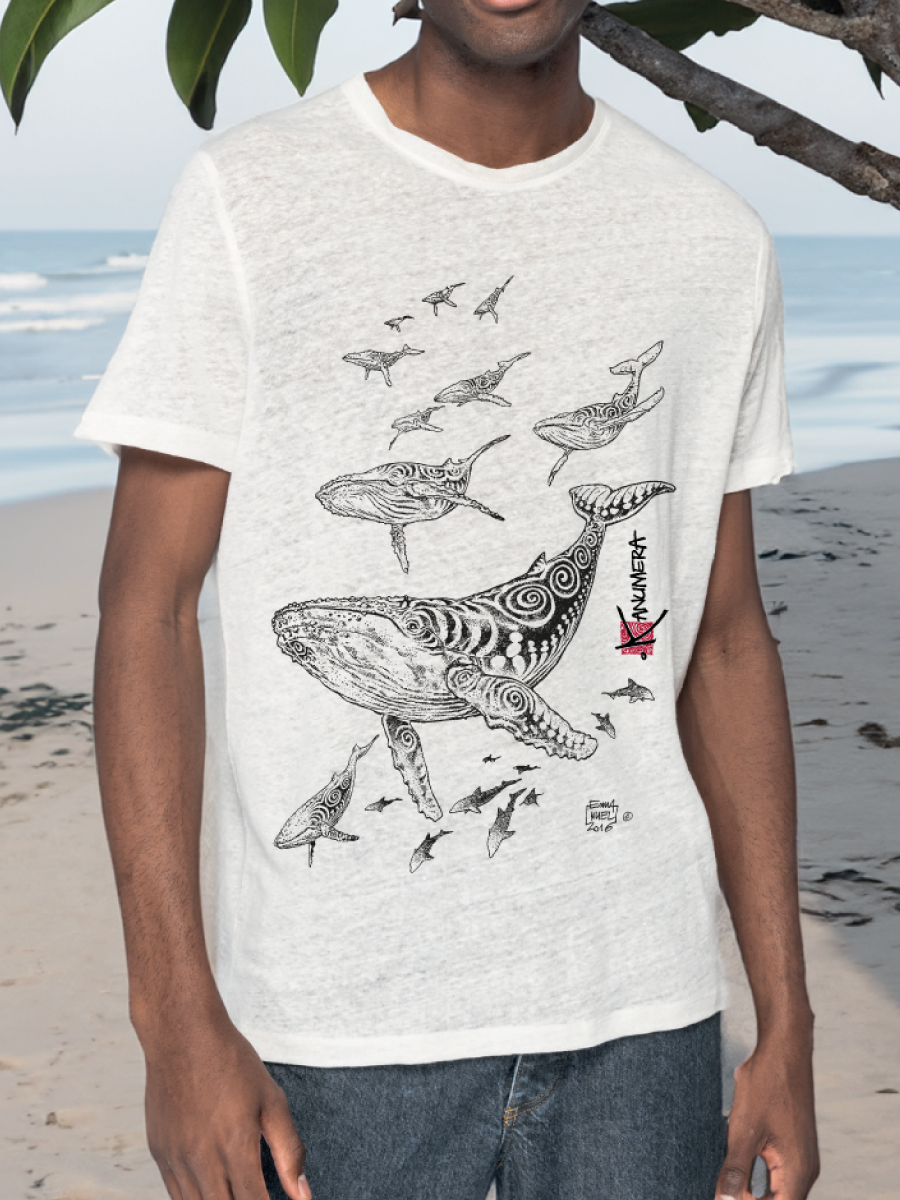 Whales Men's Linen T-shirt