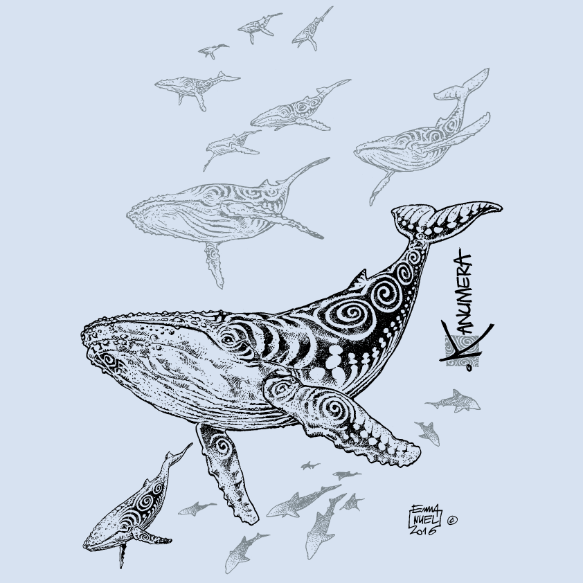 Whales Microfibre Poncho (Small Size)