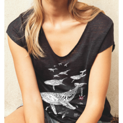 Whales Ladies Linen T-shirt