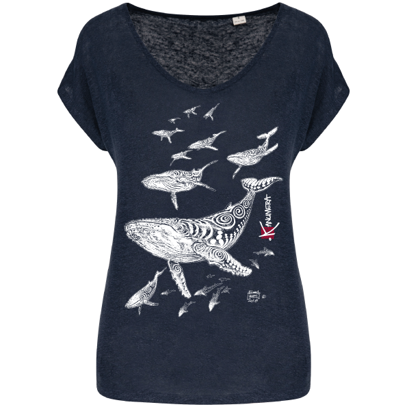 T-shirt en Lin Femme Le Champ de Baleines