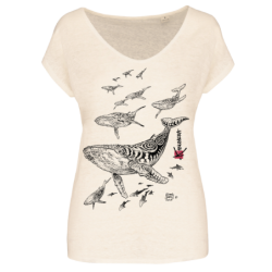 T-shirt en Lin Femme Le Champ de Baleines