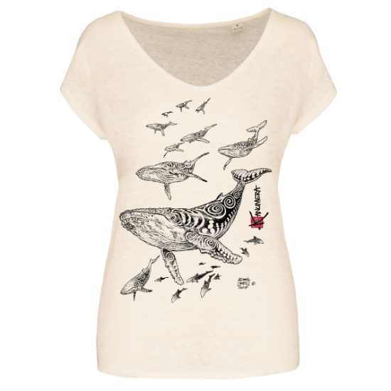 T-shirt en Lin Femme Le Champ de Baleines