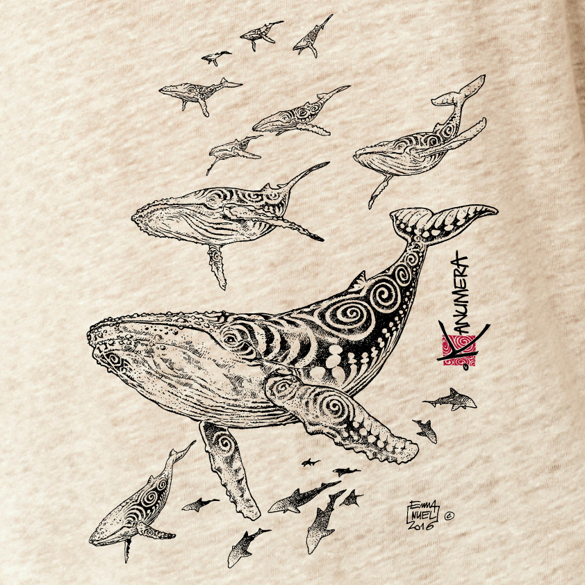 Whales Ladies Linen T-shirt