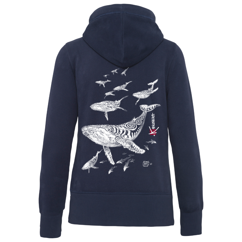Whales hooded Ladies sweatshirt