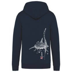 Whale Shark Organic Hooded Zipped Sweat Shirt