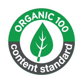 Certificat Organic Content Standard N° 165651 délivré par Ecocert Greenlife. Articles conçus avec un minimum de 95% de matières premières biologiques.
